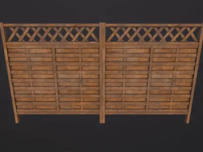 Modular Fence 3D Model Low-poly 3D model