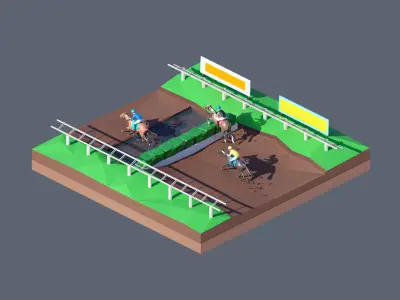 land 74A Low-poly 3D model
