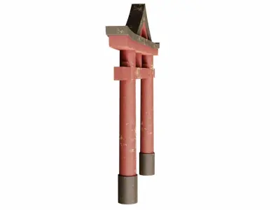 Torii gate  Low-poly 3D model