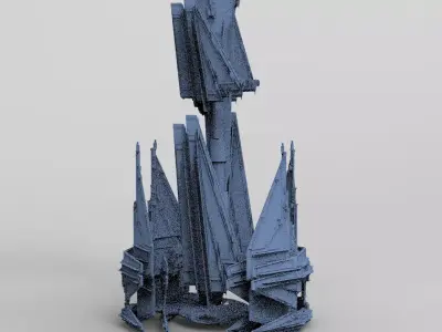 Sci-Fi Ocean Tech ship barrior Shield 3 Designs 3D model