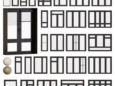 Modern windows Panoramic windows 3D model