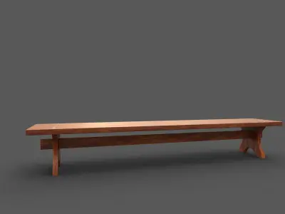 Street Bench Low-poly 3D model