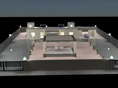 Exterior house Low-poly 3D model get