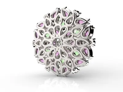Pendant Fusion Flowers Full - Jewelry 3D - PG-03 3D print model