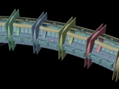 Sci-Fi Space Craft Interior 3D model