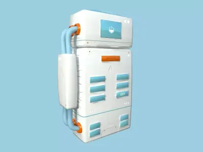 Astronaut Backpack 04 - White Blue - Character Design Fashion Low-poly 3D model