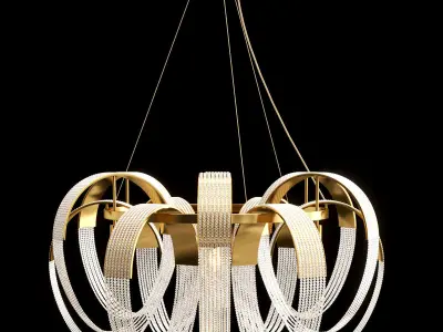 PELAGIA COLLECTION chandelier in gold and glass 3D model