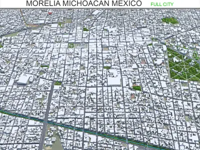 Morelia Michoacan Mexico 30km Low-poly 3D model