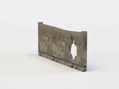 Wall fragment Low-poly 3D model