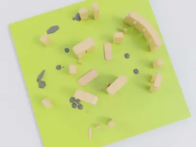 Stonehenge landmark  toon 3d model  Low-poly 3D model