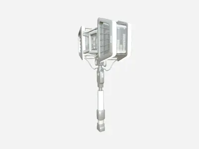 SciFi War Hammer A06 Full White - Sci Fi Weapon Design Low-poly 3D model