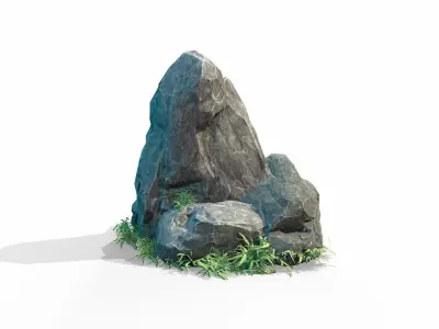 3D Black Rock 4  Low-poly 3D model