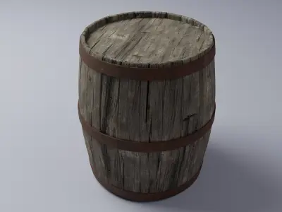 Wooden barrel Low-poly 3D model 3D model