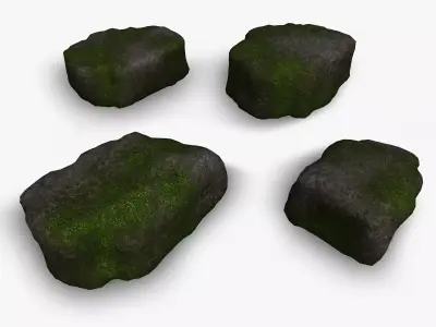 Cave Platform 3 - Moss 1 Low-poly 3D model