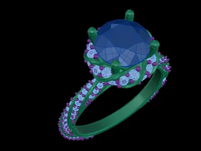 Iight Weight Engagement Ring 3D print model 2