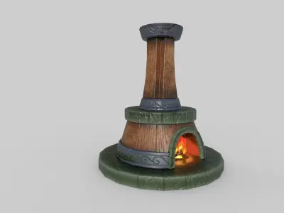 Fireplace lord of rings fire pit Low-poly 3D model
