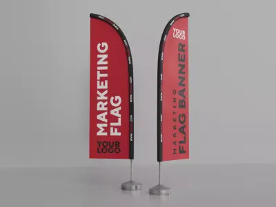 Marketing Flag Banner - Maya File - Blender File 3D model