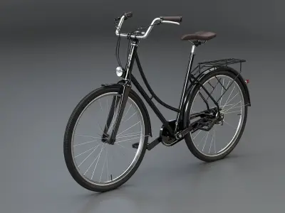  Realistic 3D Model of Dutch City Bicycle PBR Textured 