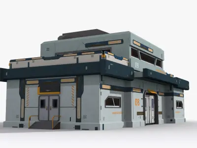 Factory Industrial Sci Fi x2 Low-poly 3D model