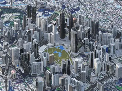 Kuala Lumpur City Centre 3D model
