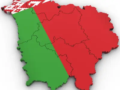 3d Political Map of Belarus 3D model