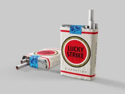 Cigarette Pack - Lucky Strike - PBR Low-poly 3D model