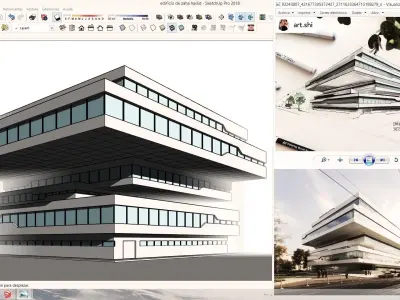 Zaha Hadid Dominion Tower Office Buildings  Low-poly 3D model