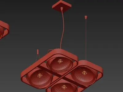 AIXLIGHT pendant lamp with four lights 3D model