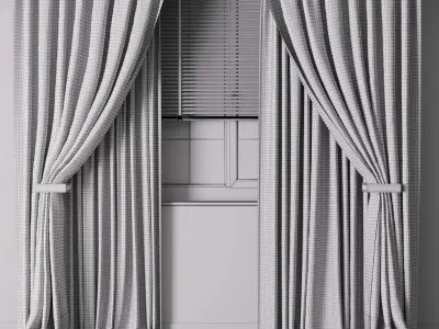 Hadi curtains 71 with metal blinds 3D model