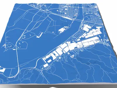 The Port of Ulsan South Korea  3D model