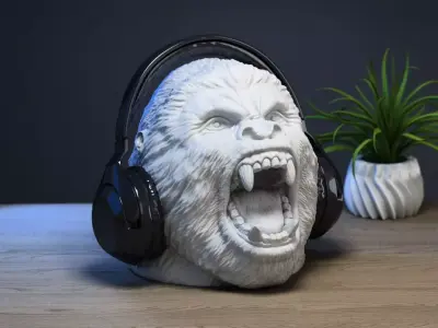 gorilla headphone stand Headset Stand Perfect Gamer  3D print model