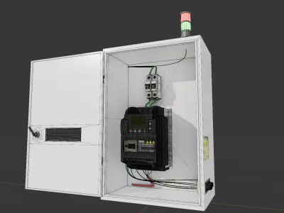 Industrial Electrical Control Panel  Low Poly 3D Model Low-poly 3D model