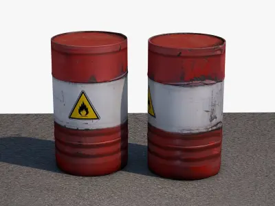 Barrel 3D Low Poly oil 3D model