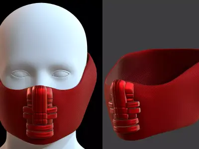 Gas mask helmet 3d model scifi Low-poly  Low-poly 3D model 248