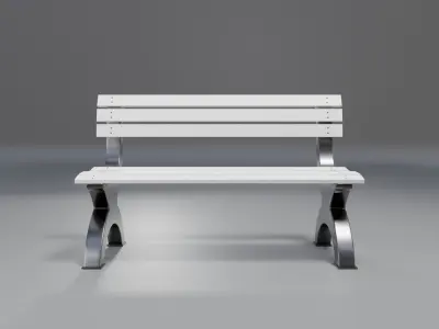 park bench - light vs dark - modern  Low-poly 3D model