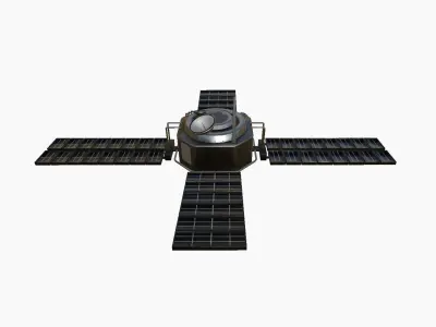 Satellite H06 Steel Black - SciFi Space Design Low-poly 3D model