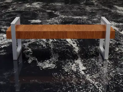 Bench Low-poly 3D model wooden Free low-poly 3D model