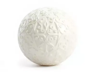 Ceramic Ornate White Embossed Texture