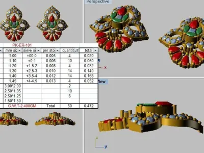  Earring diamond  3D print model
