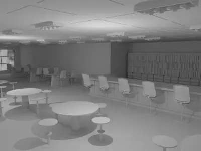 Tavern Interior No Material 3D model