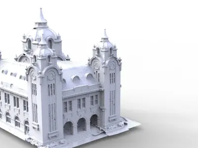 Fantasy Library detailed model 3D model
