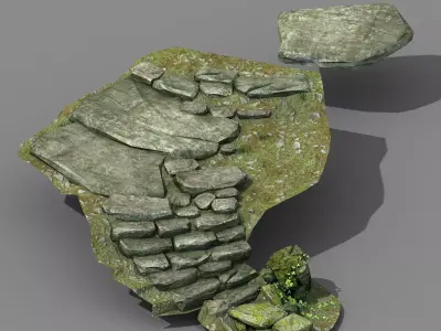New Village - stone steps 04 3D model