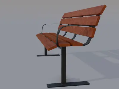 Street bench  Free low-poly 3D model