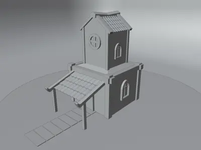 Low poly game ready house Free low-poly 3D model