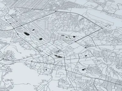 Kabul Road Network and Streets 3D model