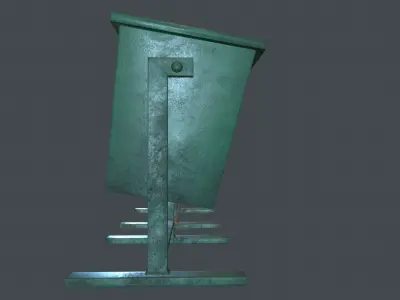 Street Metal Trash Can PBR Game Ready Low-poly 3D model