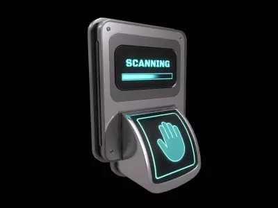 Low Poly Biometric Door Lock Low-poly 3D model