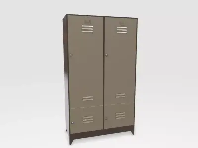 Locker with two doors Low-poly 3D model