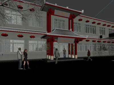 Business Restaurant - Coffee - Banquet  129 3D model