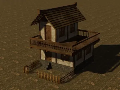 Medieval house seven 1 Low-poly 3D model